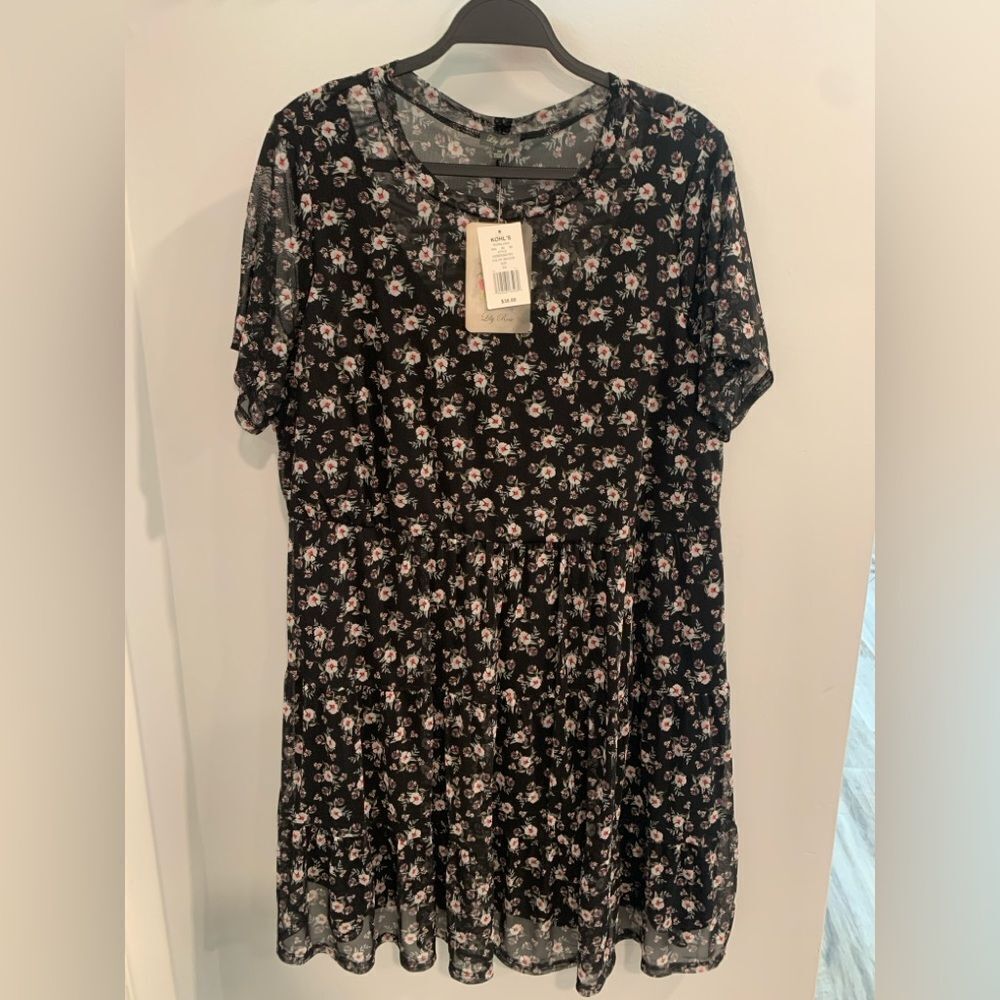 Lily Rose Black Floral Mini Dress